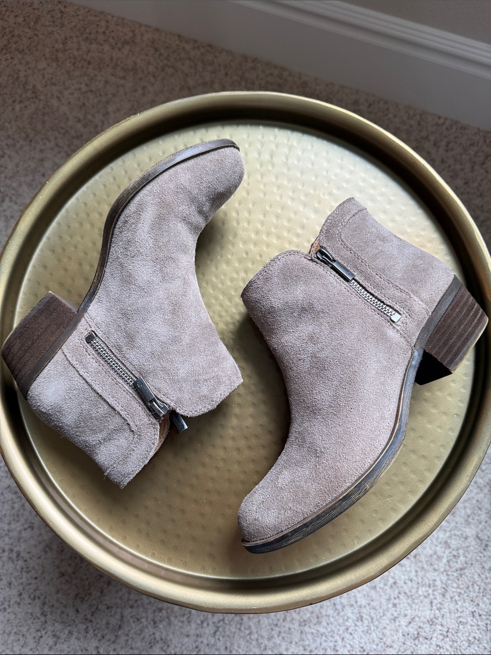 Lucky Brand Breah Suede Zip Ankle Boots - Picture 4 of 14